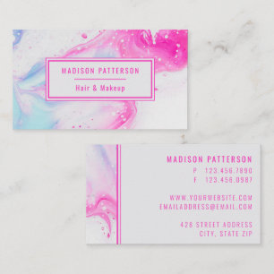 Carte De Visite Moderne Abstrait rose chic tendance Cute Professio