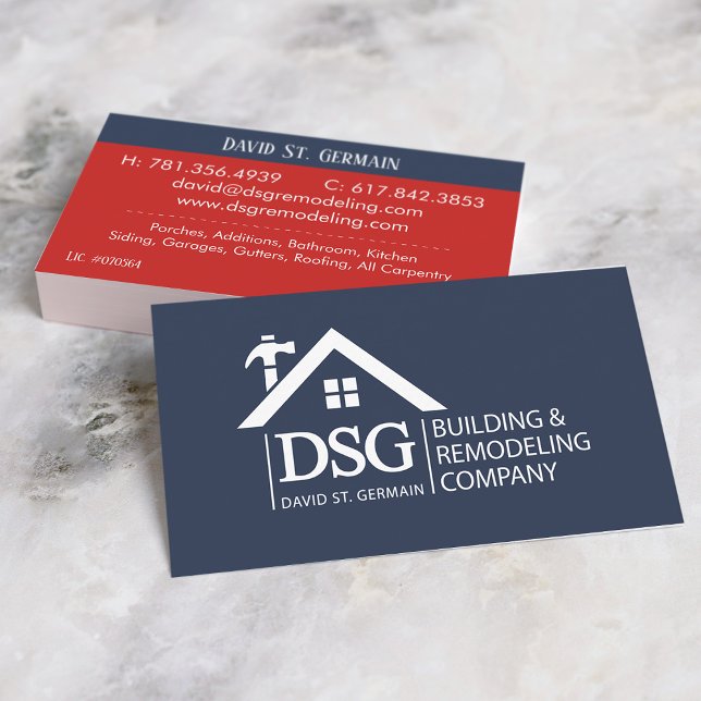 Carte De Visite Moderne Ajout de la suppression du logo (Add Your Logo Remodeling Business Card)