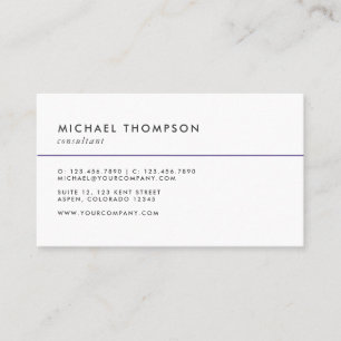 Carte De Visite Moderne aquarelle minimaliste ultra violet