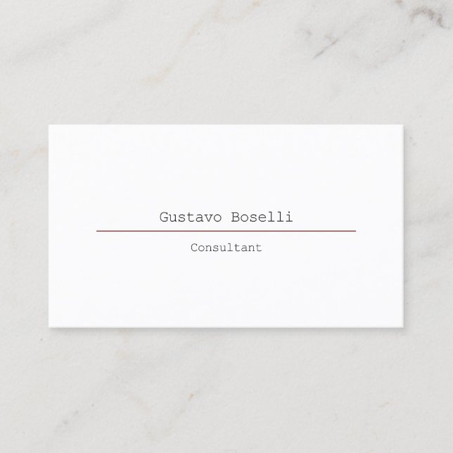 Carte De Visite Moderne Attractif Professionnel Simple Blanc clair (Devant)