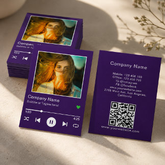 Carte de visite moderne avec lecteur de musique QR