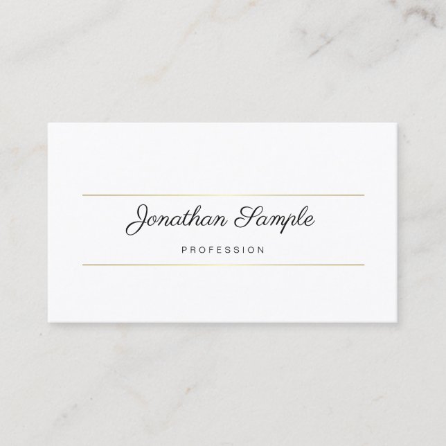 Carte De Visite moderne avec lignes dorées (Devant)
