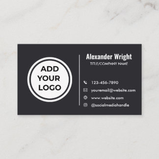 Carte de visite moderne avec logo gris charbon 