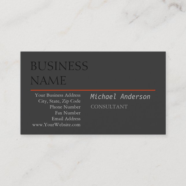 Carte de visite moderne Black Red Grey Manager (Devant)