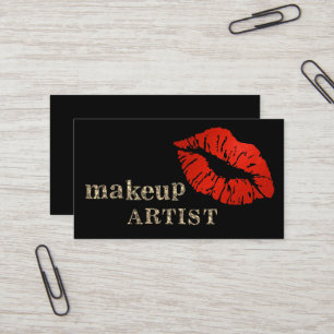 Carte De Visite Moderne Black Salon Gold Lièvres Maquillage Artis