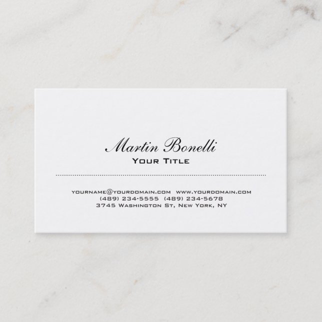 Carte de visite moderne Black & White tendance (Devant)