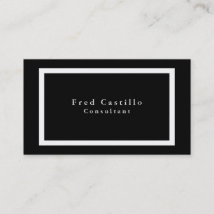 Carte De Visite Moderne blanc noir élégant simple simple