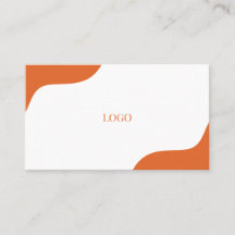 carte de visite moderne blanc orange