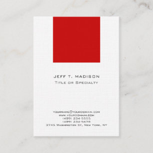 Carte De Visite Moderne blanc rouge épuré minimaliste