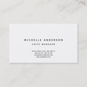 Carte De Visite Moderne Blanc Simple Simple Professionnel Minimali