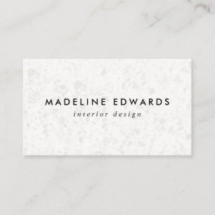 Carte de visite moderne blanc Terrazzo
