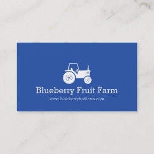 Carte de visite moderne bleu blanc de ferme de