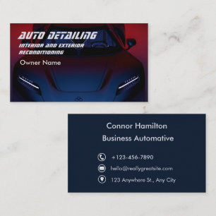 Carte de visite moderne bleu foncé