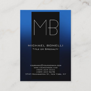 Carte de visite moderne bleu noir tendance