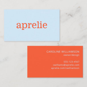 Carte De Visite Moderne Bleu Orange Créatif Professionnel
