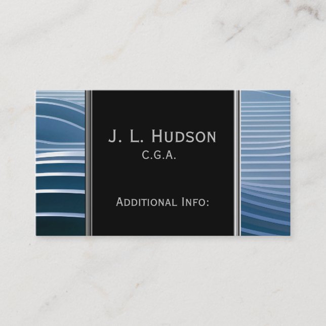 Carte de visite moderne Blue Stripes (Devant)