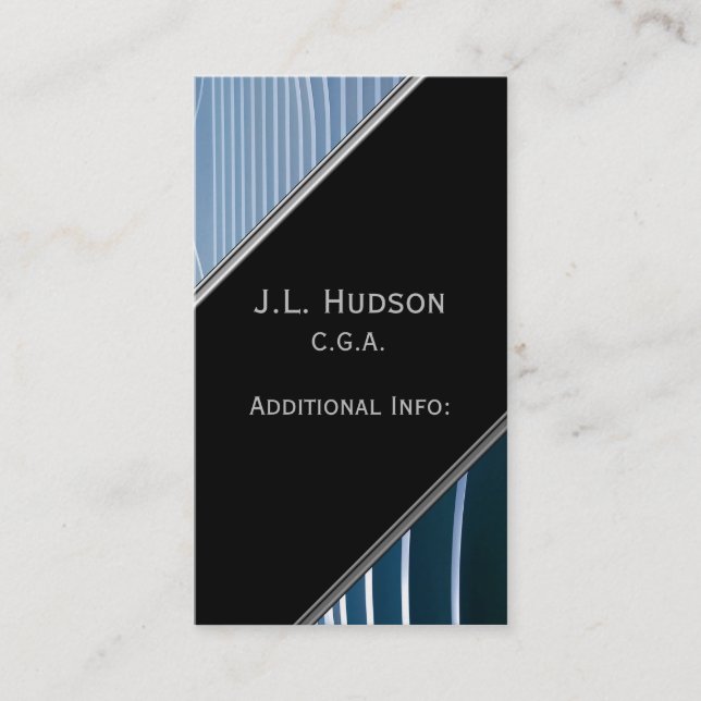 Carte de visite moderne Blue Stripes 4 (Devant)