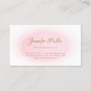 Carte De Visite Moderne Blush Pink Gold Minimaliste Élégant Modèle