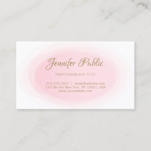 Carte De Visite Moderne Blush Rose Or Élégant Simple Conçu