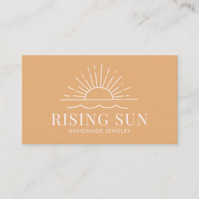 Carte de visite moderne Boho Sun and Beach Wave (Devant)