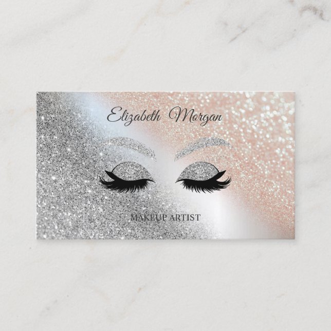 Carte De Visite Moderne Bokeh Parties scintillant Faux Lashe maqui (Devant)