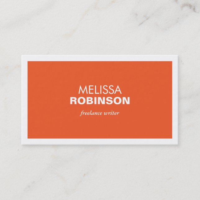 Carte De Visite MODERNE & BOLD - Orange/Blanc (Devant)
