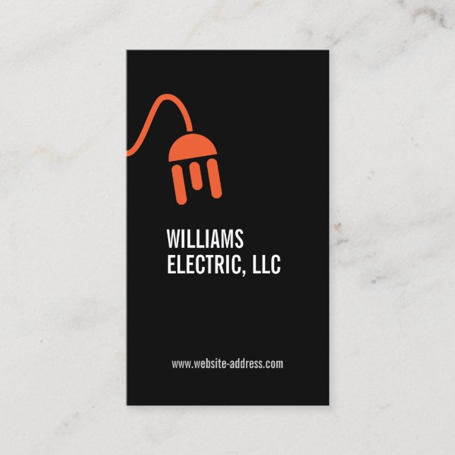 CARTE DE VISITE MODERNE BOLD ORANGE ELECTRICIAN LO (Devant)