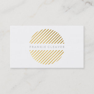 Carte De Visite MODERNE BOLD SPOT à bande inclinée motif feuille d