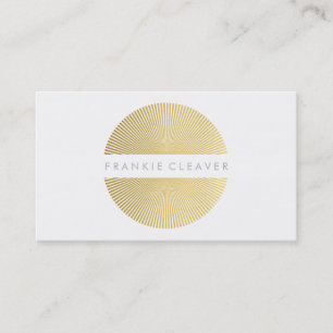Carte De Visite MODERNE BOLD SPOT simple smart or feuille sunburd'