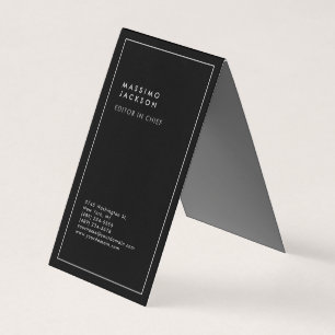 Carte De Visite Moderne Bordure Noir Blanc Tendance