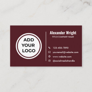 Carte de visite moderne Bourgogne Ajouter un logo 