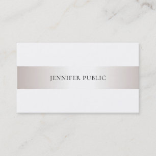 Carte De Visite Moderne branché Glamour Faux Silver Plain Luxe