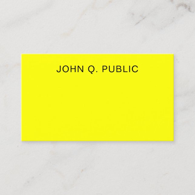 Carte De Visite Moderne brillant Neon brillant Jaune clair Élégant (Devant)
