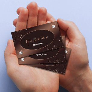 Carte De Visite Moderne Brown Ombre Parties scintillant Étoiles Di