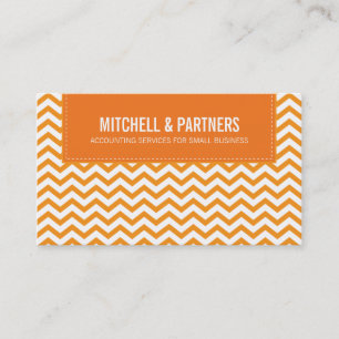 CARTE DE VISITE moderne chevron frais orange
