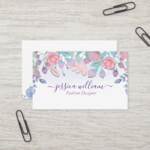 Moderne Chic Aquarelle Bleu Hydrangeas Floral Bus