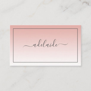 Carte De Visite Moderne Chic Blush rose coiffure à l'ombre script
