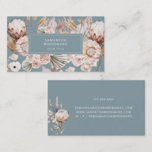 Carte De Visite Moderne Chic Bohème Aquarelle Bohème Florales