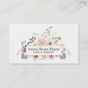 Carte De Visite Moderne chic féminin d'aquarelle florale élégan