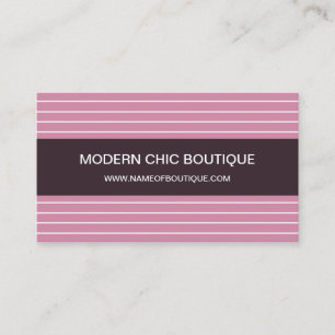 Carte De Visite Moderne Chic Mince Pink Stripes Mode Boutique
