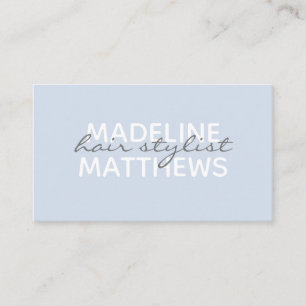 Carte De Visite Moderne Chic Pastel Blue Hair Styliste Nom du scri