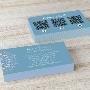 Carte De Visite Moderne Chic professionnel QR Code Social Media Bl