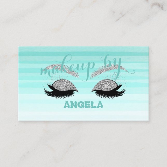Carte De Visite Moderne Chic Proffesional Faux Lashes Artiste maqu (Devant)
