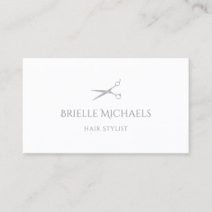 Carte De Visite Moderne chic Styliste cheveux simples ciseaux gris