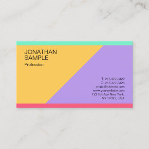 Carte De Visite Moderne Coloré Simple Modèle professionnel