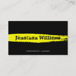 Carte de visite moderne contemporain noir et jaune