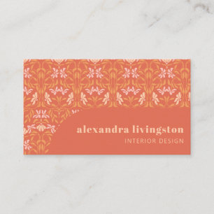 Carte De Visite Moderne Créatif Orange Botanique Professionnel