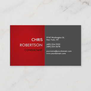 Carte de visite moderne créatif rouge gris attraya