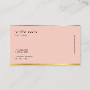 Carte De Visite Moderne Creative Blush Pink Or Professionnel Plain
