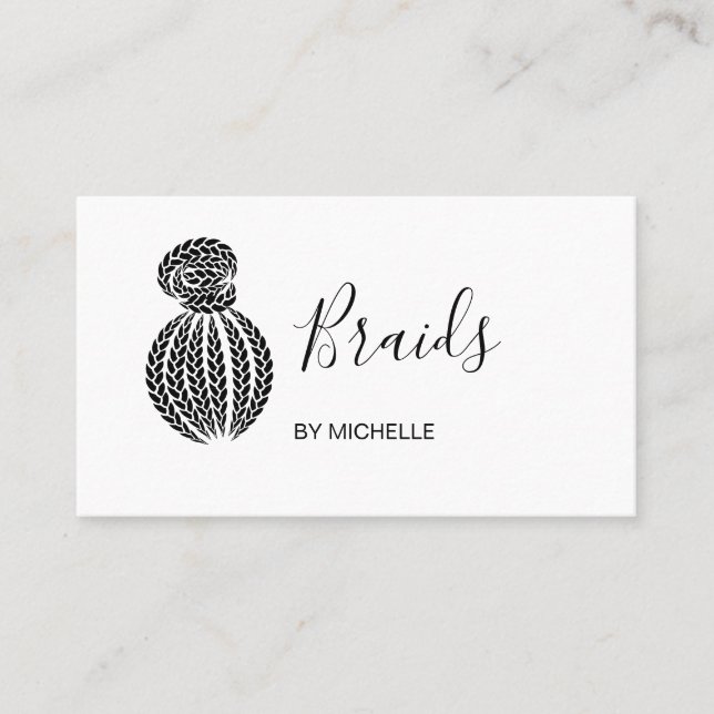 Carte De Visite Moderne Cute Hair Braider, cheveux Salon pour les  (Devant)